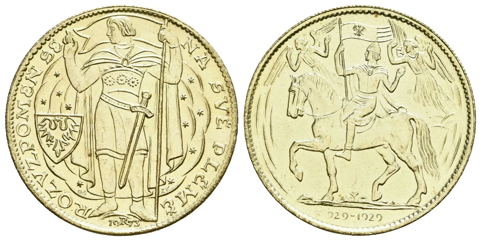 AE Medaile 1929/R 1973 - Milénium sv. Václava 929 - 1929. Stojící kníže — 1