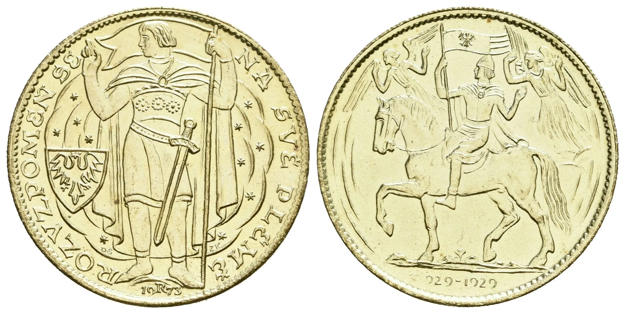 AE Medaile 1929/R 1973 - Milénium sv. Václava 929 - 1929. Stojící kníže — 1