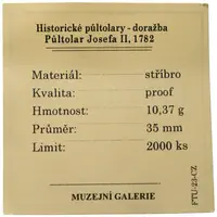 Replika - Historický 1/2 tolar - Josef II, 1782 - fotografie 2