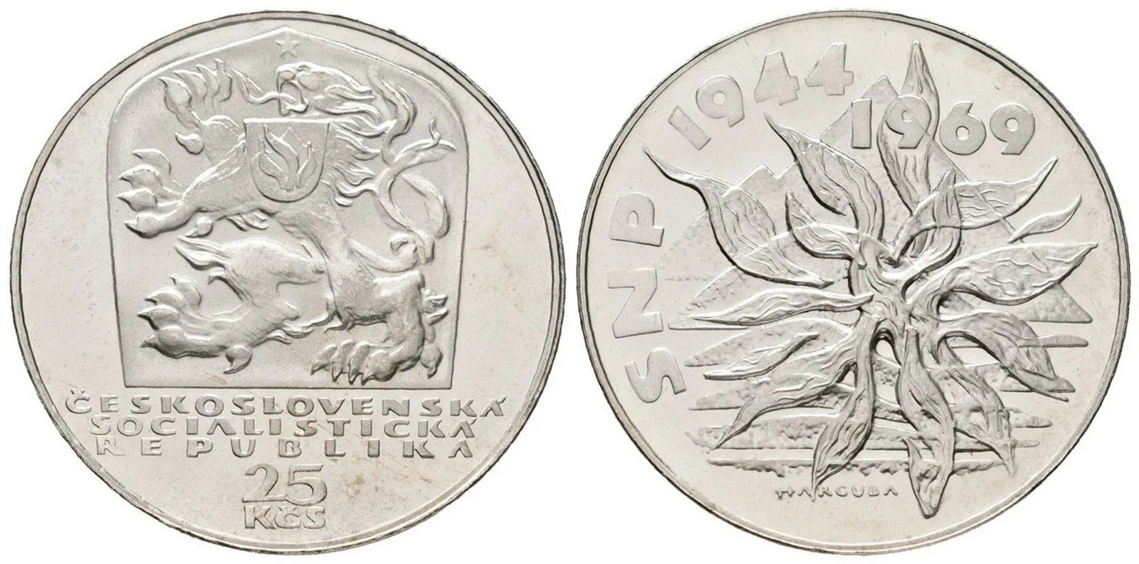 25 Kčs 1969 - 25. výročí SNP -  hranka