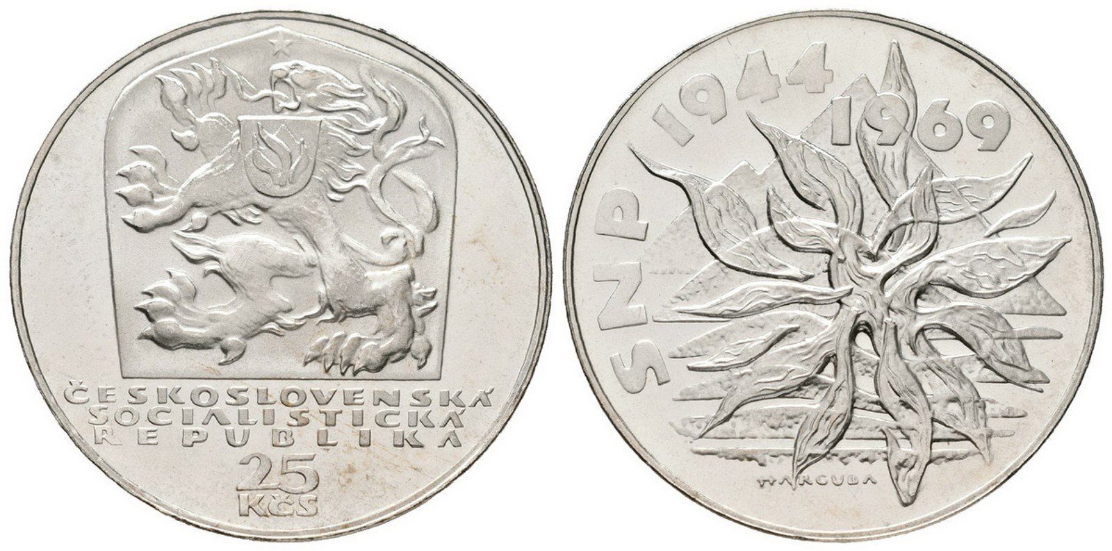 25 Kčs 1969 - 25. výročí SNP -  hranka