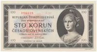100 Koruna 1945, série B, Hej.77a.S1 - fotografie 3