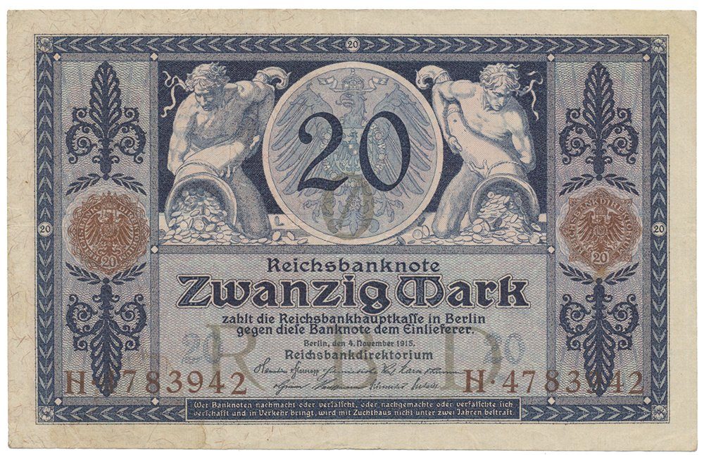 Německo, 20 Mark 1915, Ro.53
