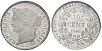 10 Centimes 1848 - Essai (Zkušební ražba), bílý kov, MAZ-1313A, — 1