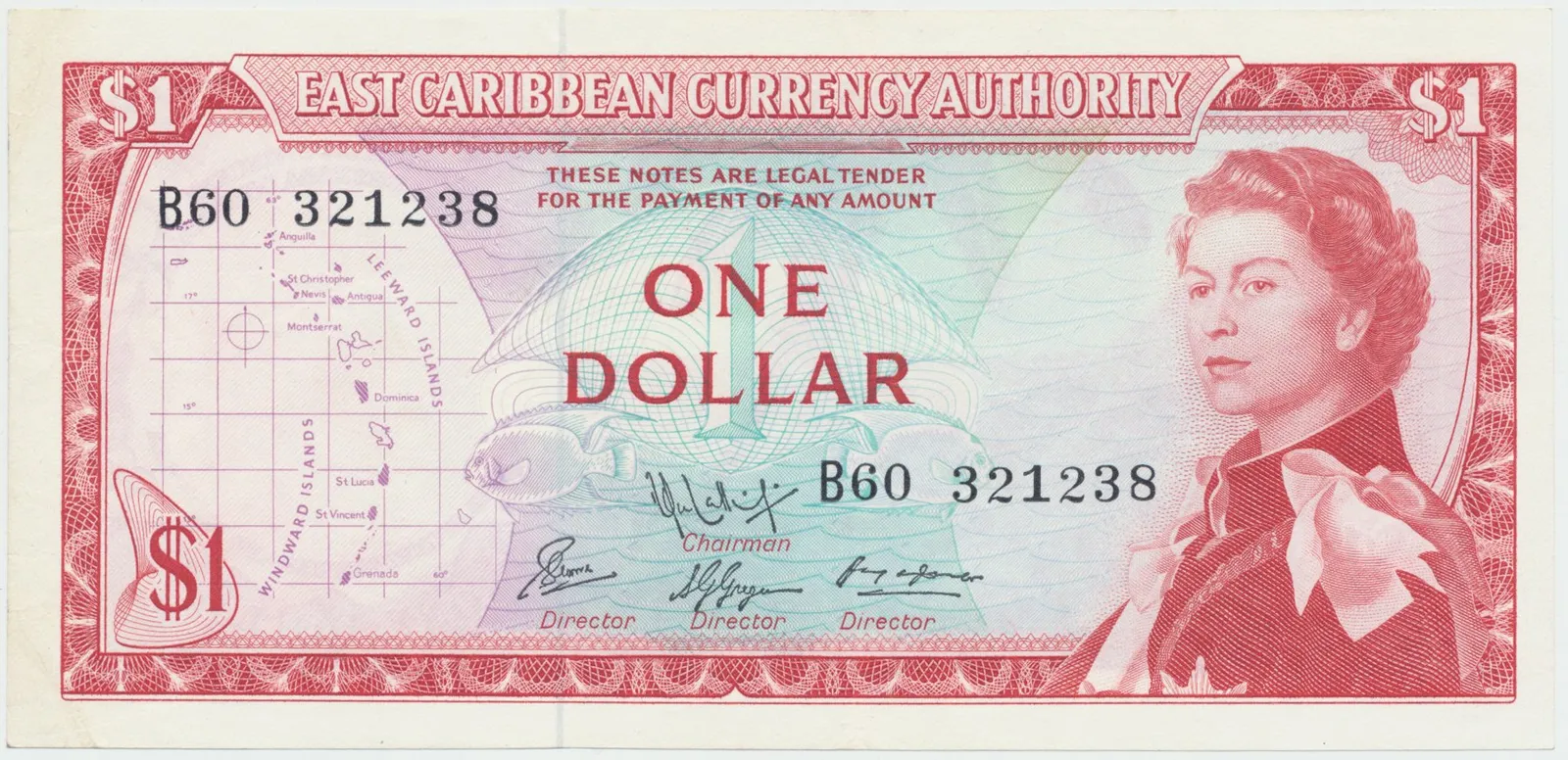 Východokaribské státy, 1 Dollar (1965), P.13f