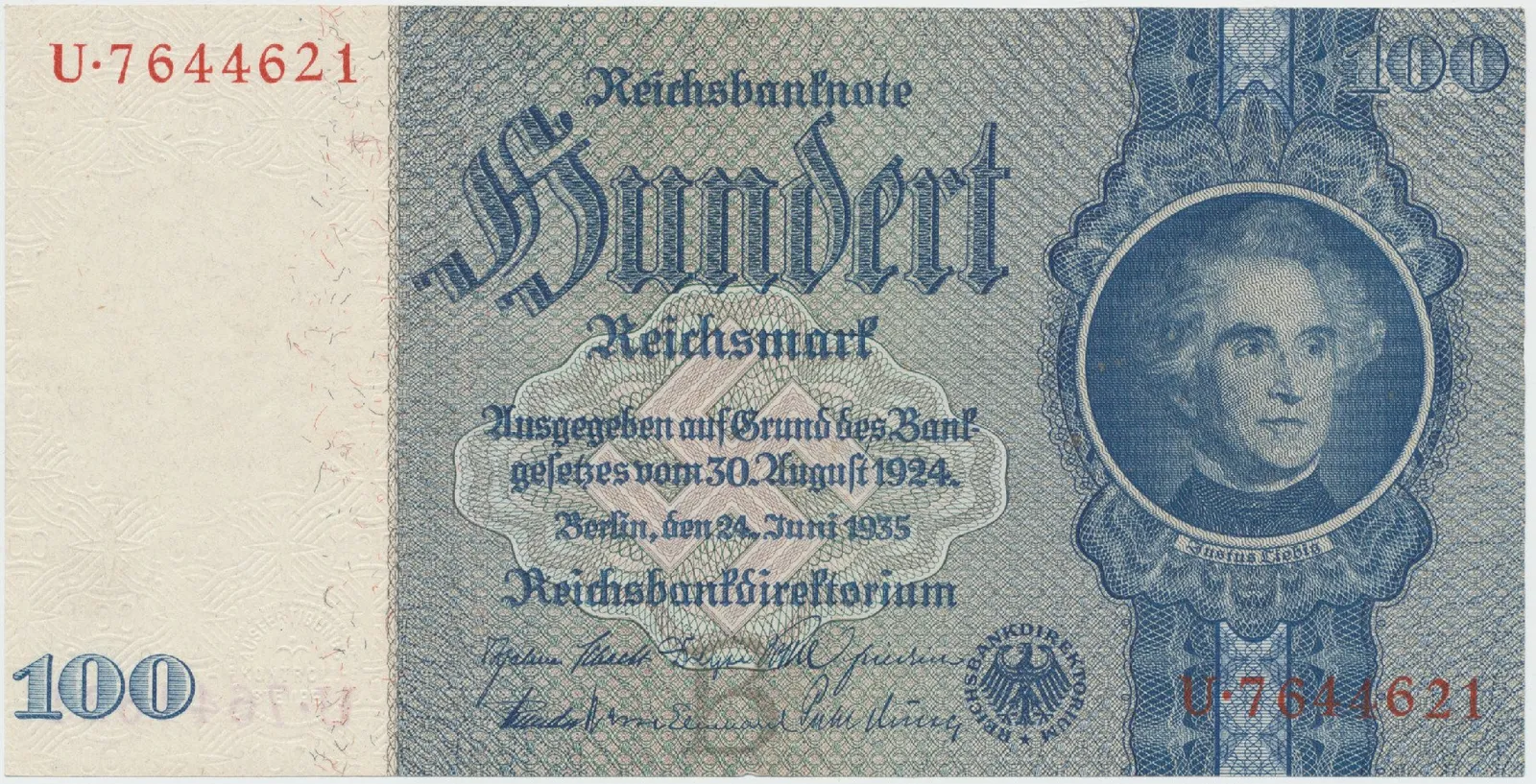 Německo, 100 Reichsmark 1935, typ O/O, Hej.D8c