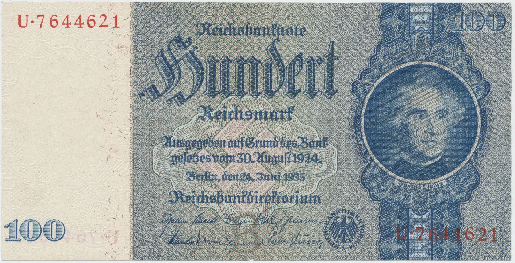 Německo, 100 Reichsmark 1935, typ O/O, Hej.D8c