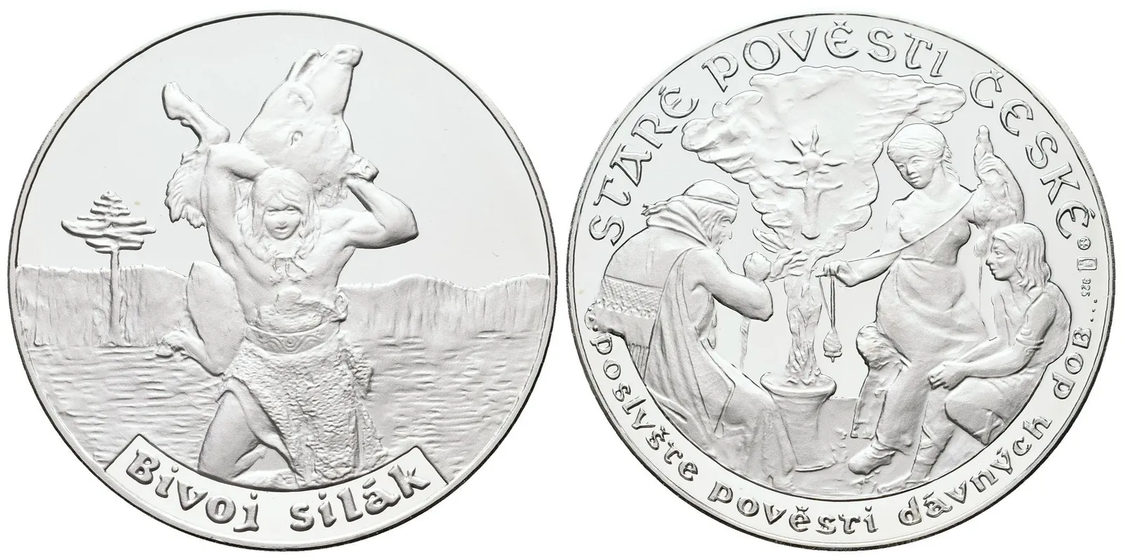 Stříbrná investiční medaile - Staré pověsti české - Bivoj Silák- Ag 20 g - 925/1000
