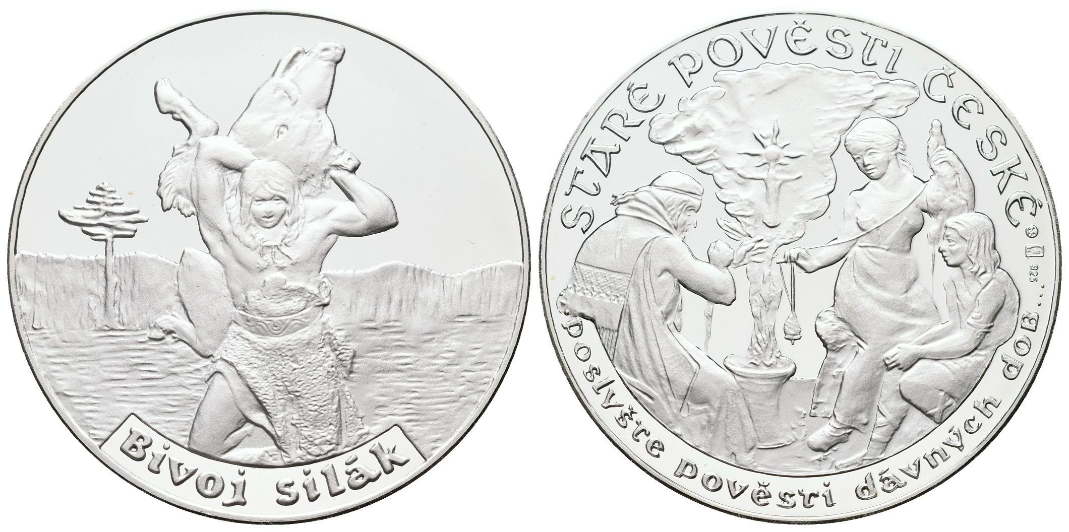 Stříbrná investiční medaile - Staré pověsti české - Bivoj Silák- Ag 20 g - 925/1000
