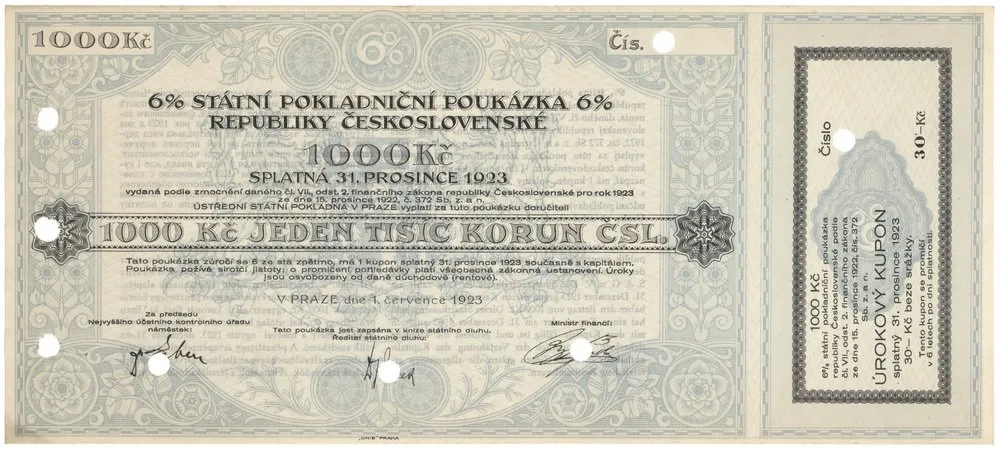 Státní pokladniční poukázky, 1919 - 1939 — 1