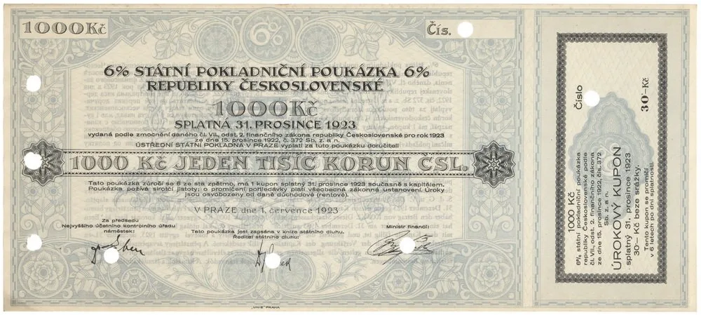 Státní pokladniční poukázky, 1919 - 1939 — 1