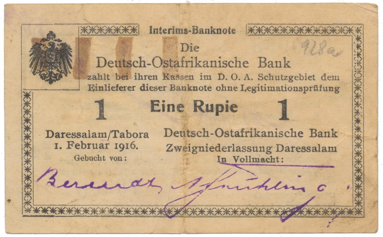 Německá Východní Afrika, 1 Rupie 1. 2. 1916, série H2, R.928c