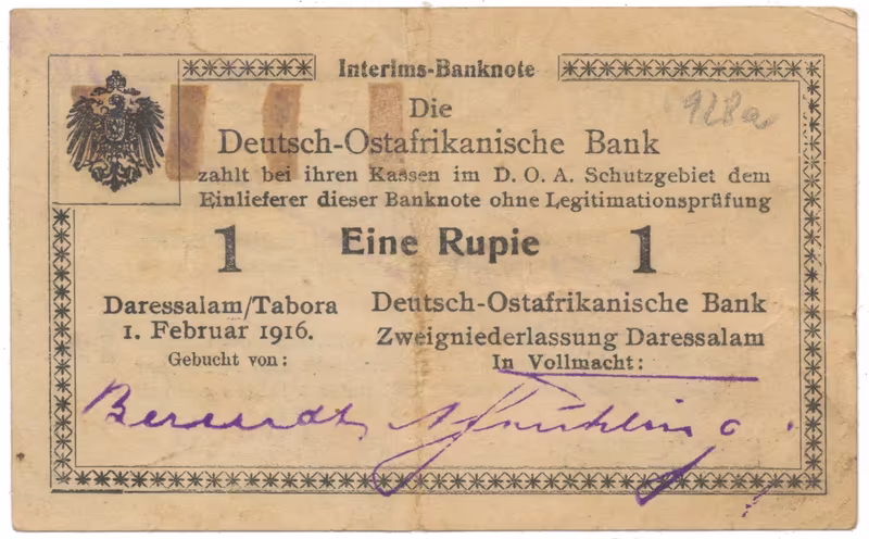 Německá Východní Afrika, 1 Rupie 1. 2. 1916, série H2, R.928c