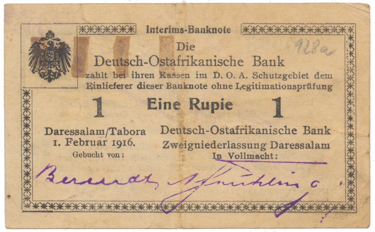 Německá Východní Afrika, 1 Rupie 1. 2. 1916, série H2, R.928c