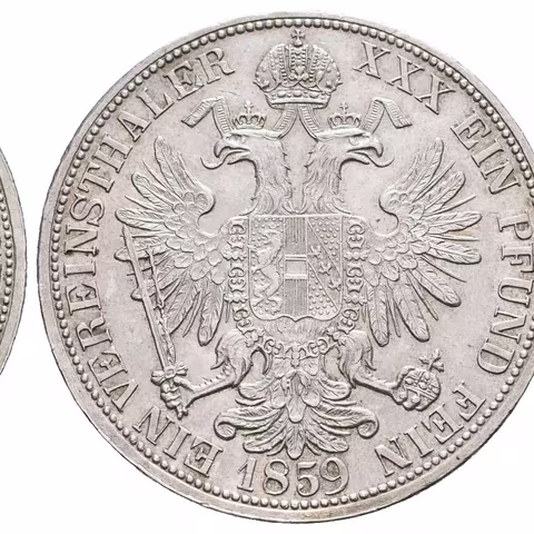 Tolar spolkový 1859 A, velmi pěkná zachovalost, zbytky lesku,