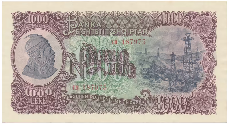 Albánie, 1000 Leke 1957, P.32