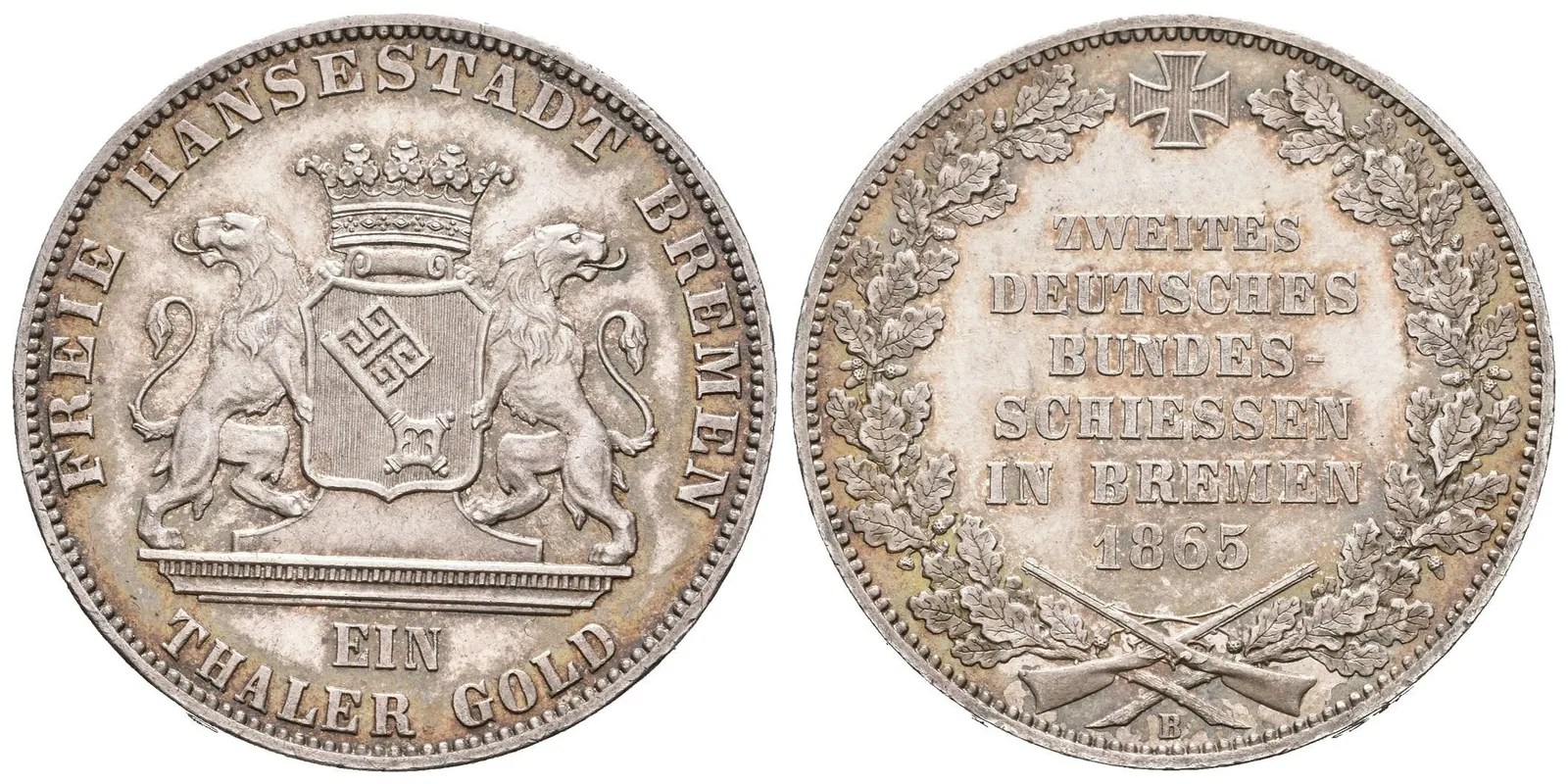 Tolar 1865 B - II. německé spolkové střelby v Brémách, Dav.628, KM.248, — 1