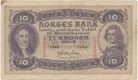 Norsko, 10 Kroner 1940, P.8c