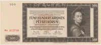 Protektorát Čechy a Morava, 500 Koruna 1942, II. vydání, perf. 1x SPECIMEN, Hej.36a.S1