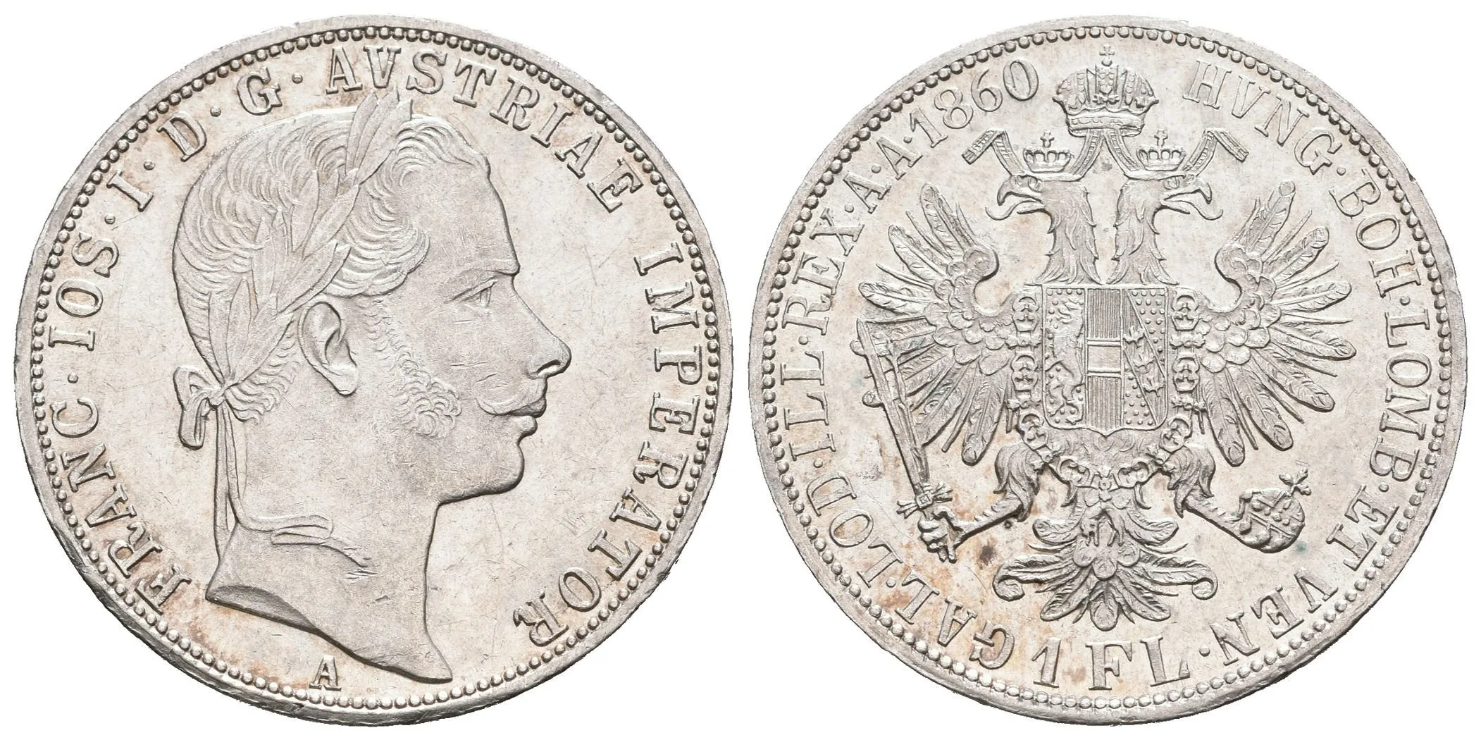 Zlatník 1860 A, s tečkou za REX, velmi pěkná zachovalost, — 1