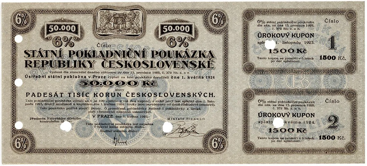 Státní pokladniční poukázky, 1919 - 1939 — 1