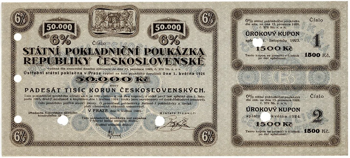 Státní pokladniční poukázky, 1919 - 1939 — 1