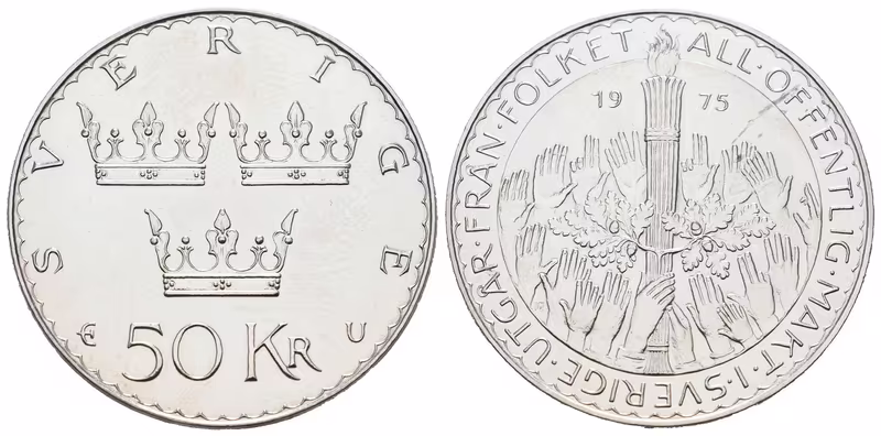 Švédsko, 50 Kroner 1975