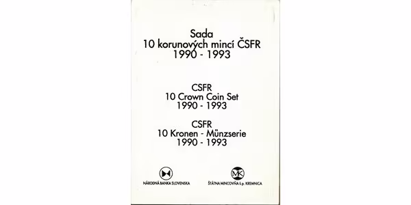 Sada 10 korunových mincí ČSFR 1990 - 1993