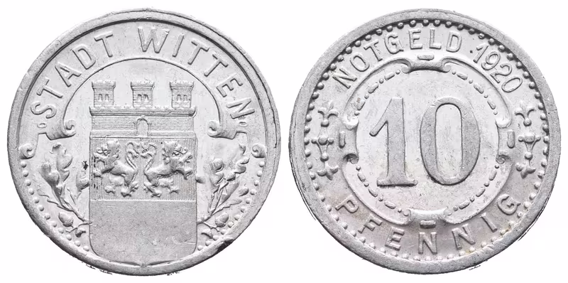 Nouzové ražby, 10 Pfennig 1920 - Witten