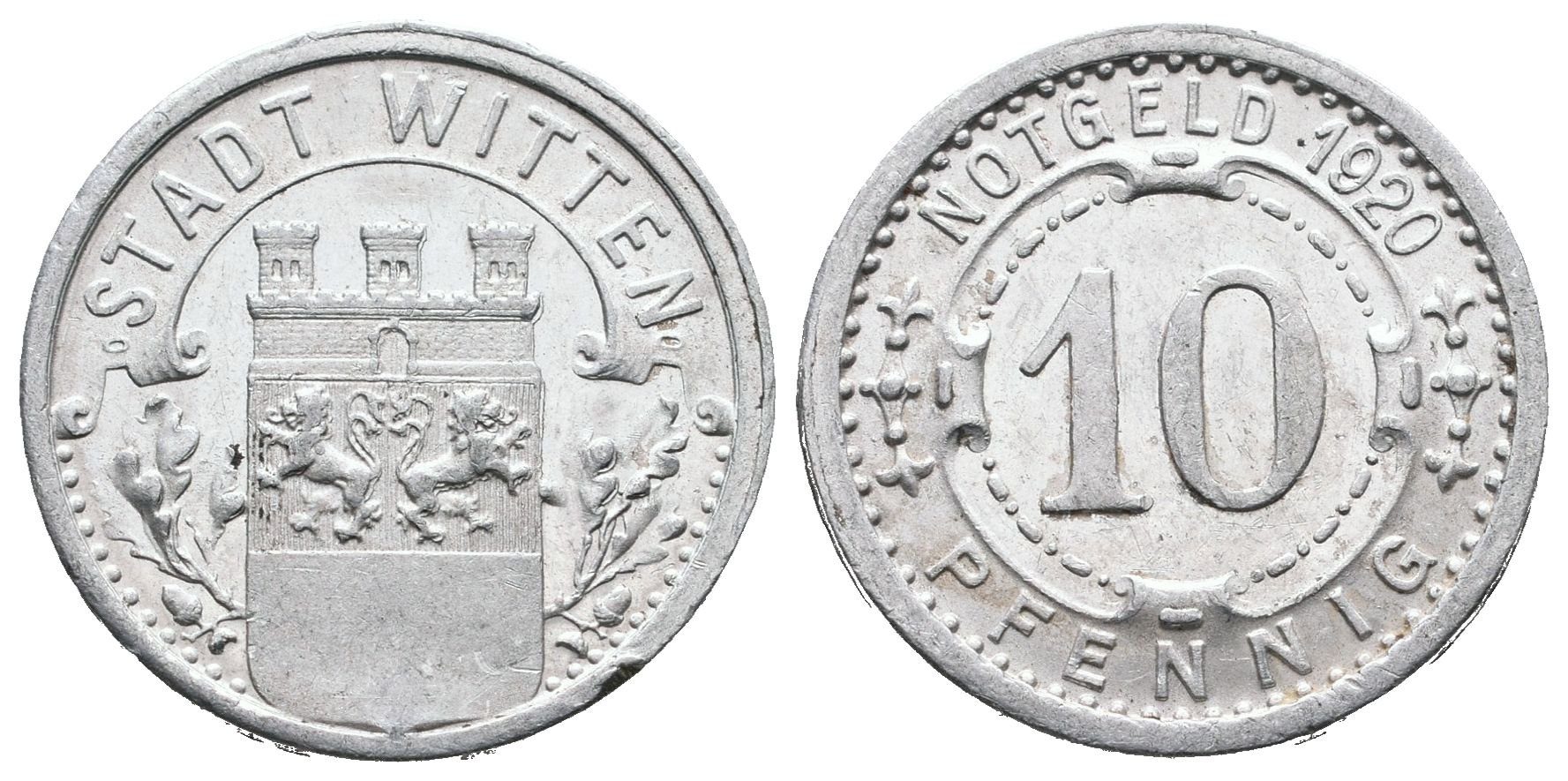 Nouzové ražby, 10 Pfennig 1920 - Witten