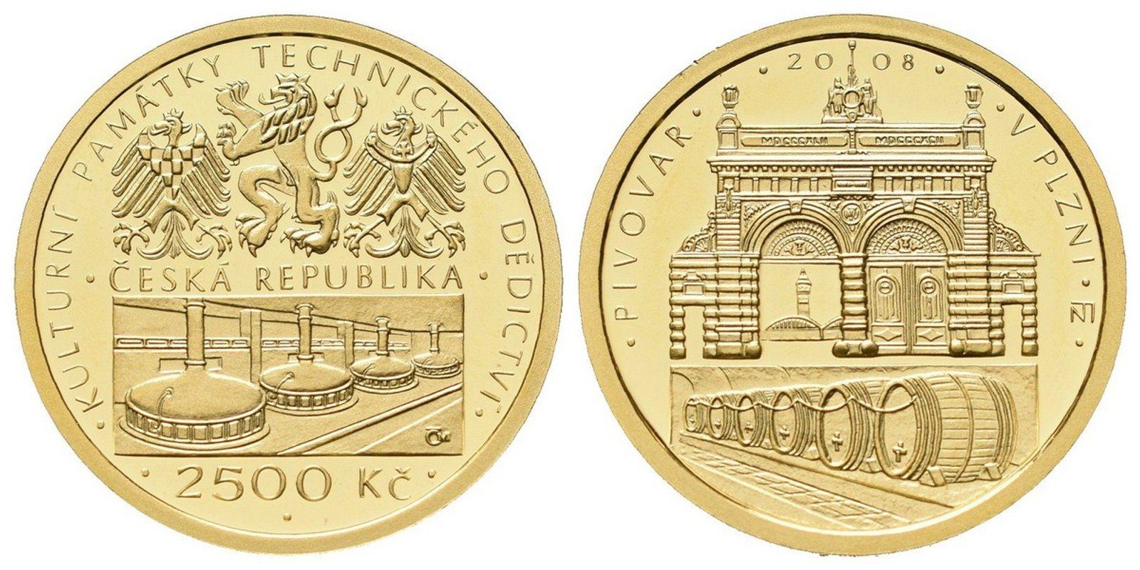 2500 Kč 2008 - Pivovar Plzeň, PROOF