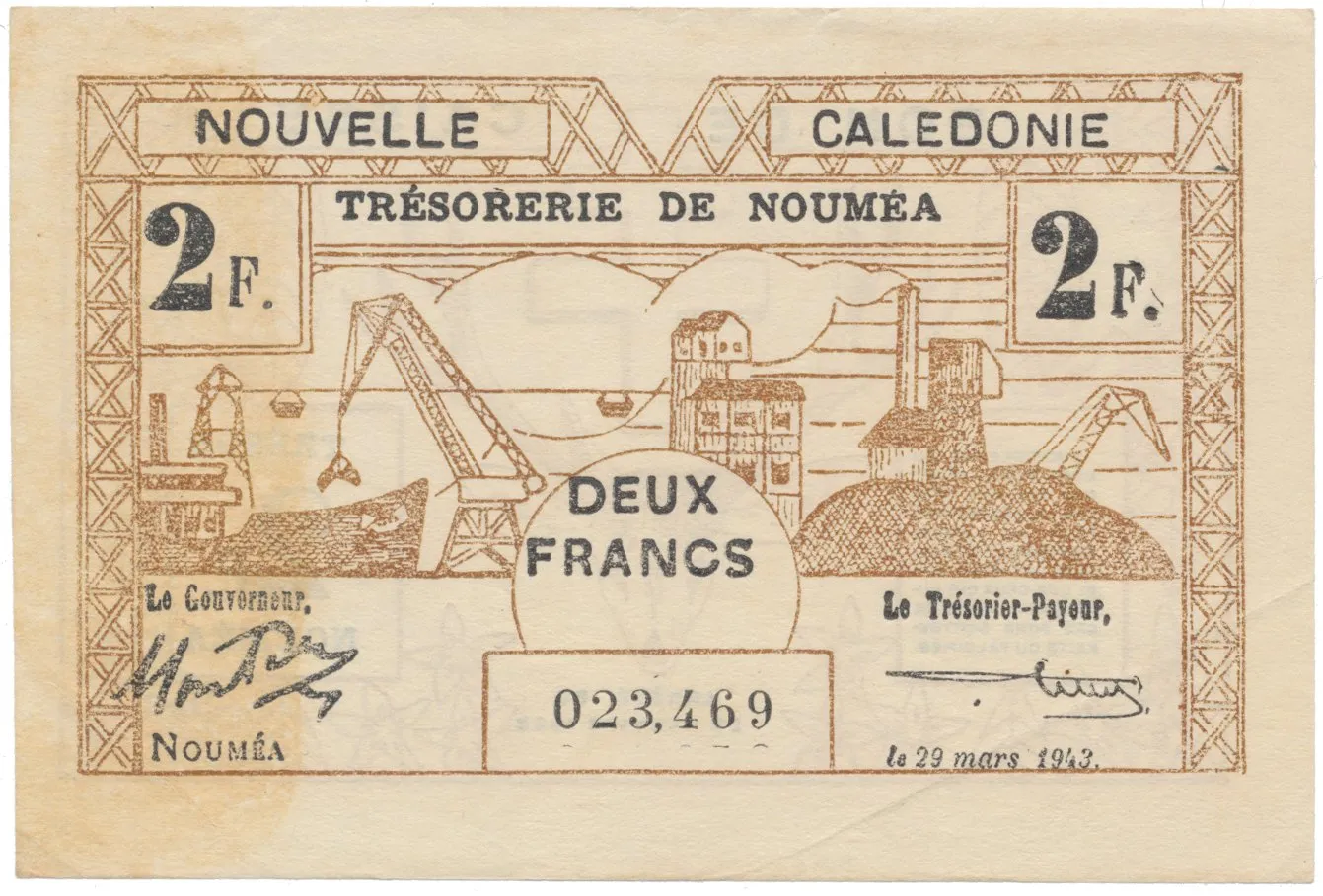Nová Kaledonie, 2 Francs / 29. 3. 1943, P.56