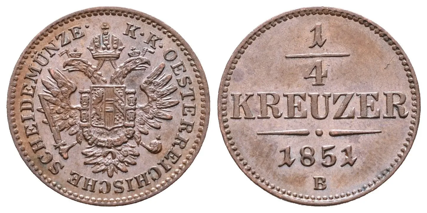 1/4 Krejcar 1851 B