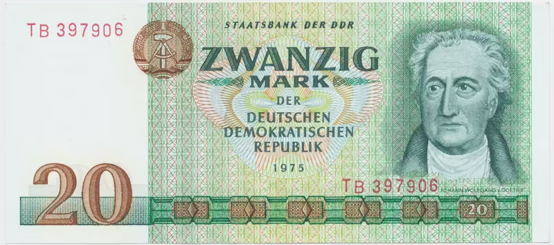 Německo - NDR, 20 DM 1975, I. vydání, Ros.362a