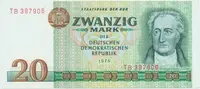 Německo - NDR, 20 DM 1975, I. vydání, Ros.362a