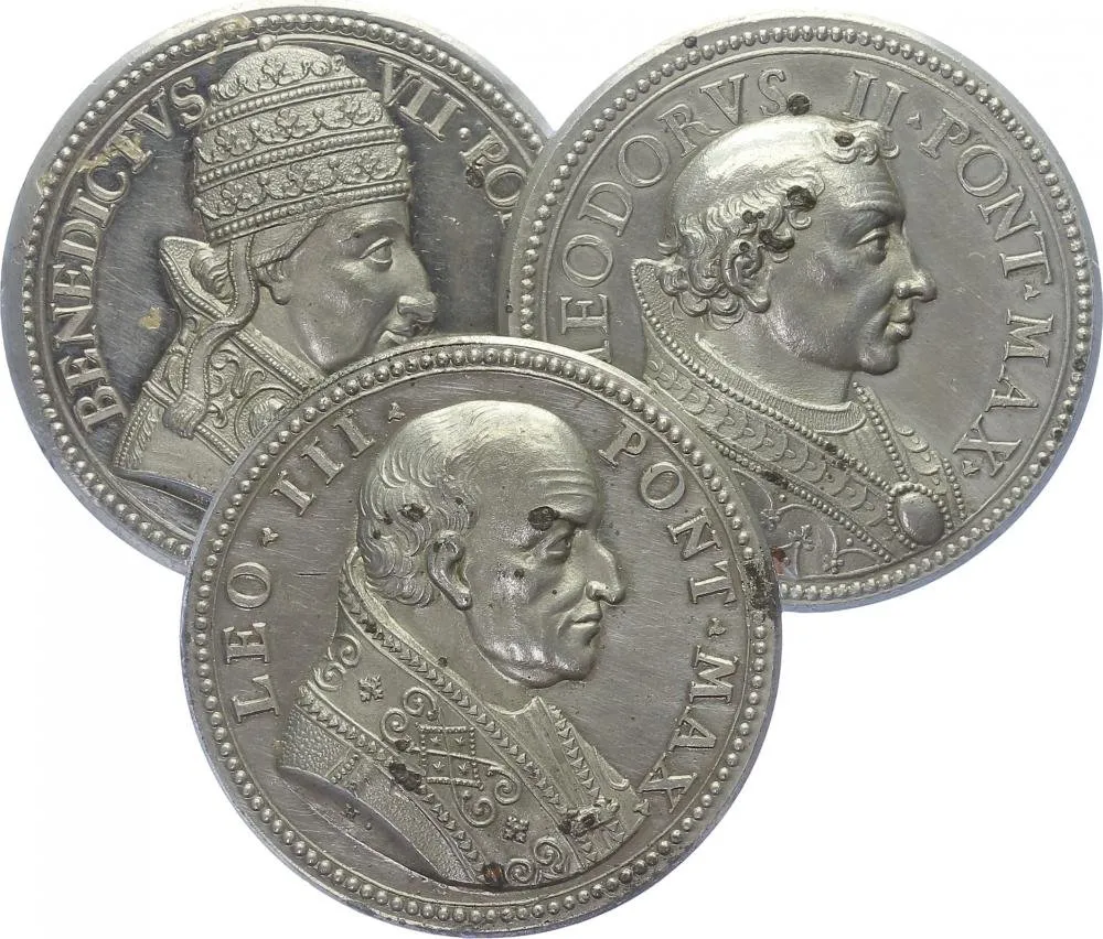 Vatikán - životopisné medaile, cca 18. století — 1