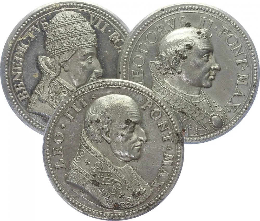 Vatikán - životopisné medaile, cca 18. století — 1