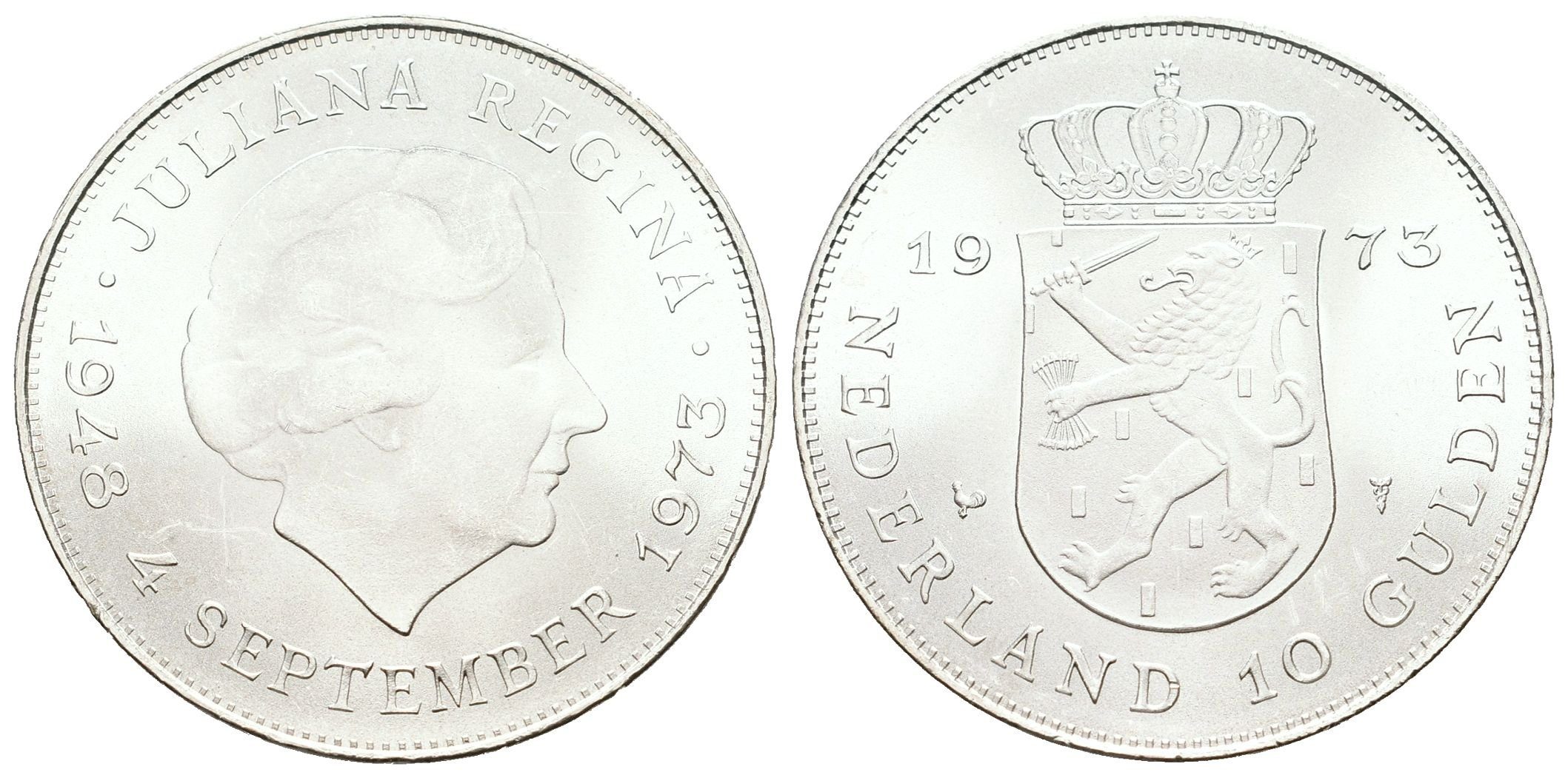 Nizozemí, 10 Gulden 1973
