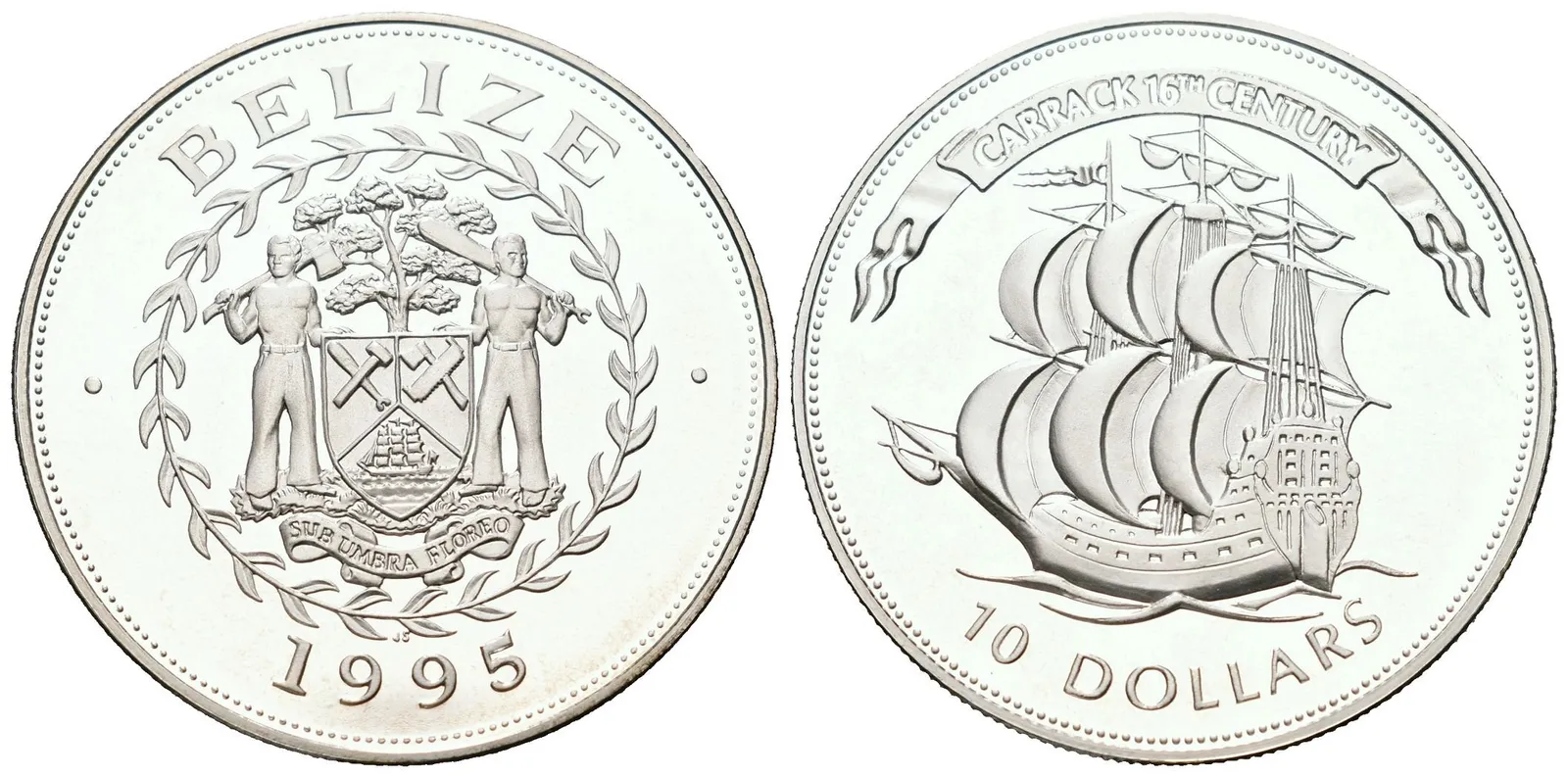 Belize, 10 Dollars 1995 - Carrack