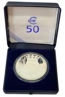 AR Medaile 1999 (V. Oppl) - Zavedení Euro měny, Ag 0,999, 50 mm (42 g), etue, patina, PROOF — 2