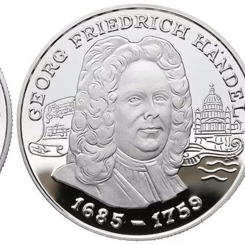 10 Diners 1998 - Georg Friedrich Händel, Ag 0,925 (31,47 g), PROOF, KM.147
