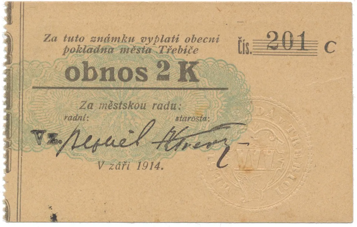Třebíč - město, 2 K září 1914, silnější K, HH.223.5.11a1