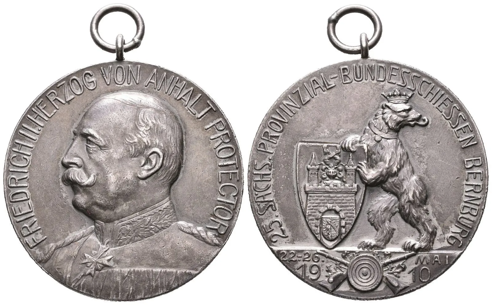 AR Medaile 1910 - 25. Saské provinční spolkové střelby v Bernburgu. — 1