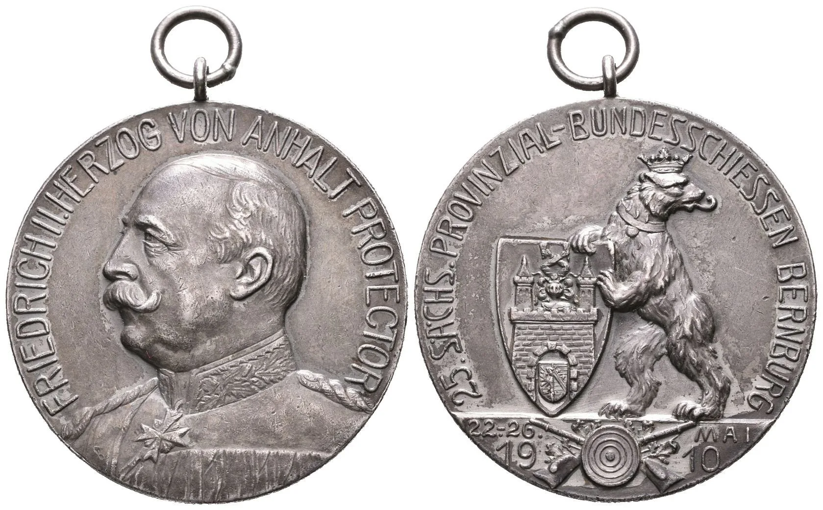 AR Medaile 1910 - 25. Saské provinční spolkové střelby v Bernburgu. — 1
