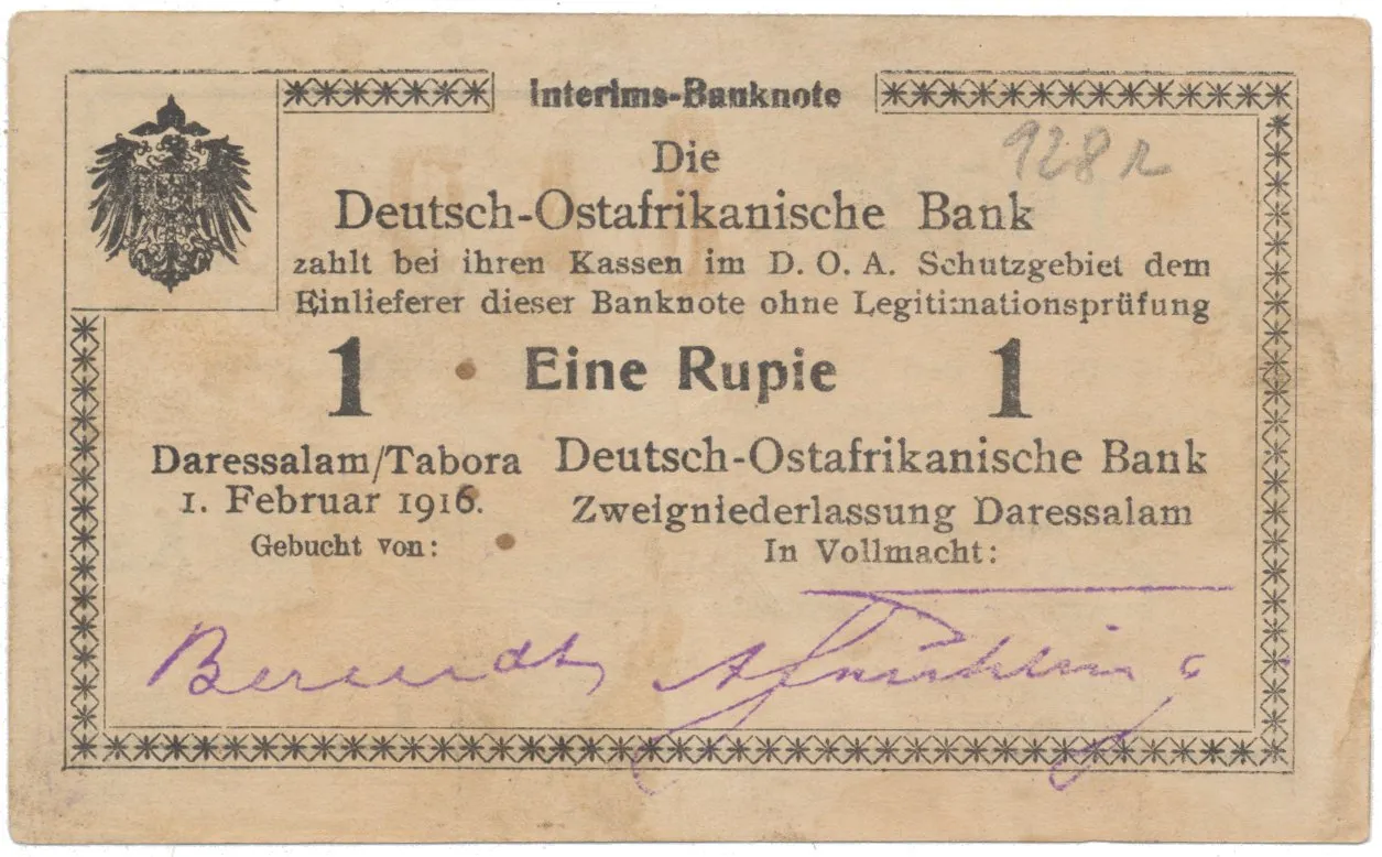 Německá Východní Afrika, 1 Rupie 1. 2. 1916, série X2, R.928r