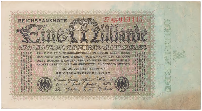 Německo, 1 Milliarde Mark 1923, Ro.111b