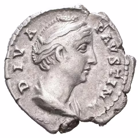 Denár, po r. 141, Rv: AVGVSTA, stojící Ceres zprava drží klasy a žezlo, RIC.358 var. (Ant. Pius),