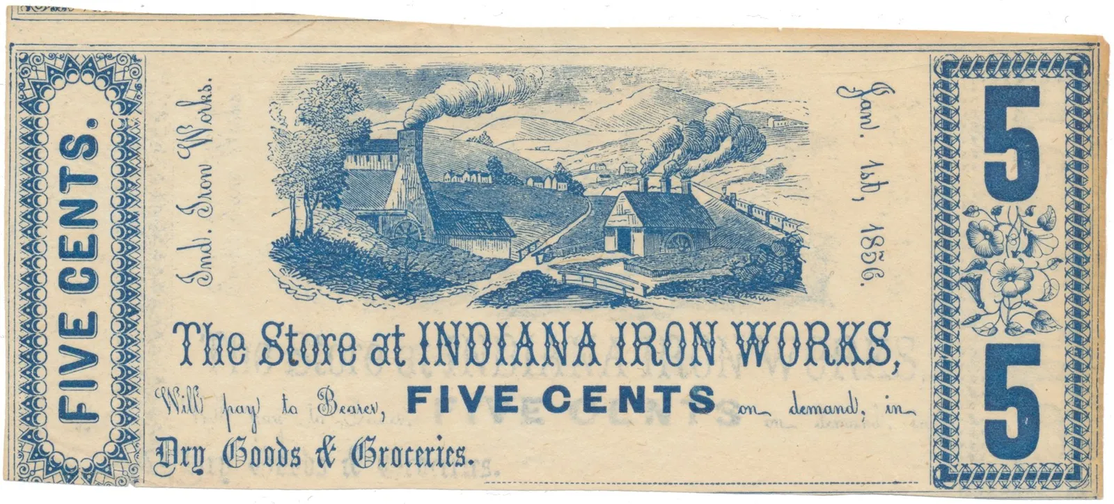 USA - Pensylvánie, 5 Cent 1856