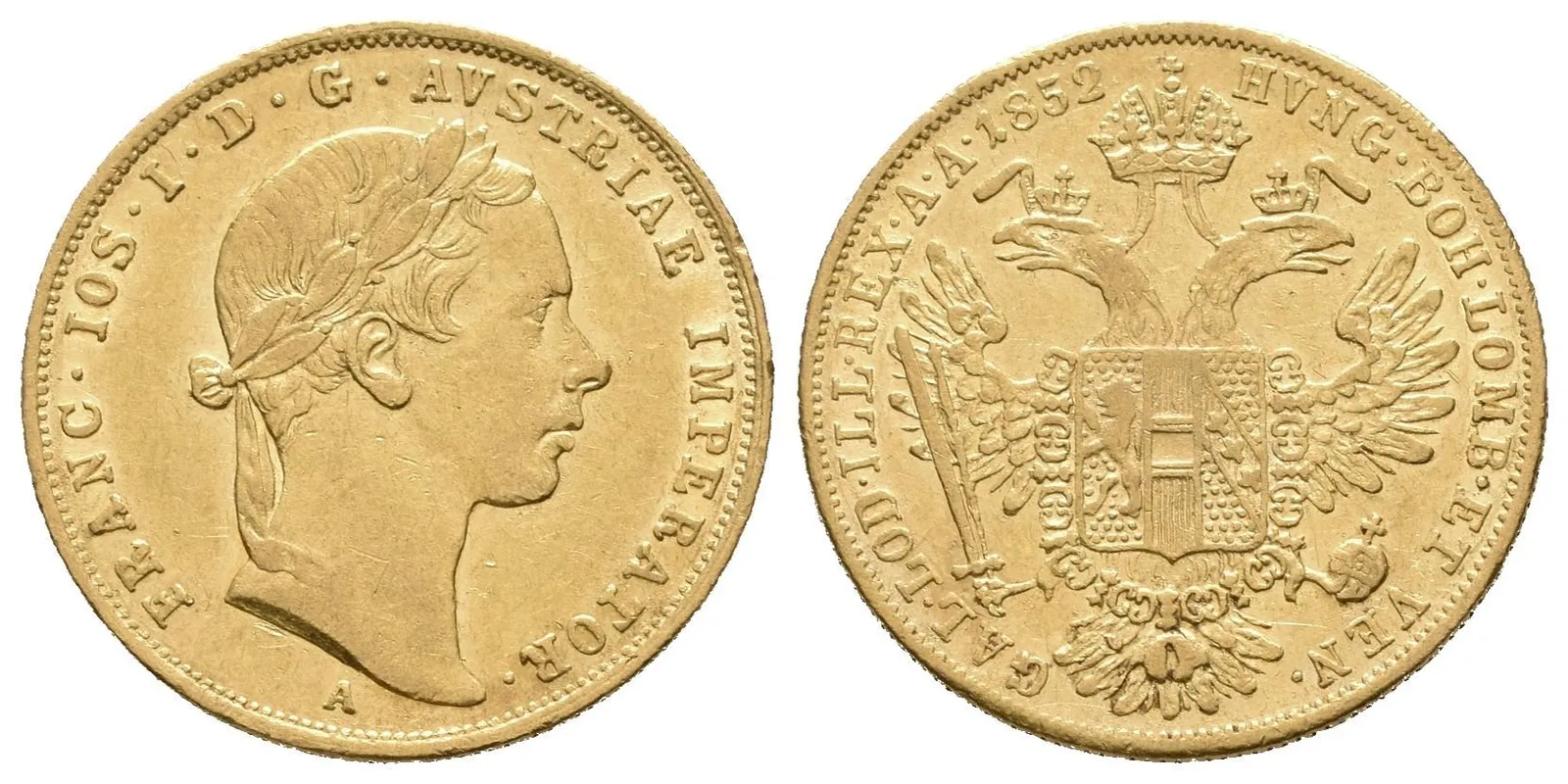 Dukát 1852 A, rysky a drobné hranky — 1