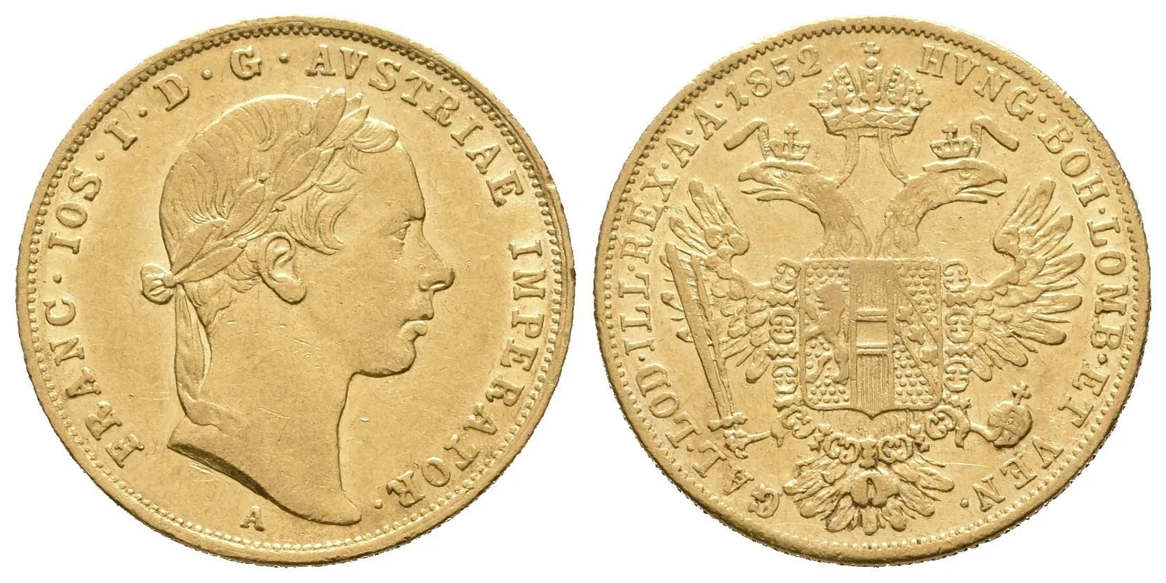 Dukát 1852 A, rysky a drobné hranky — 1